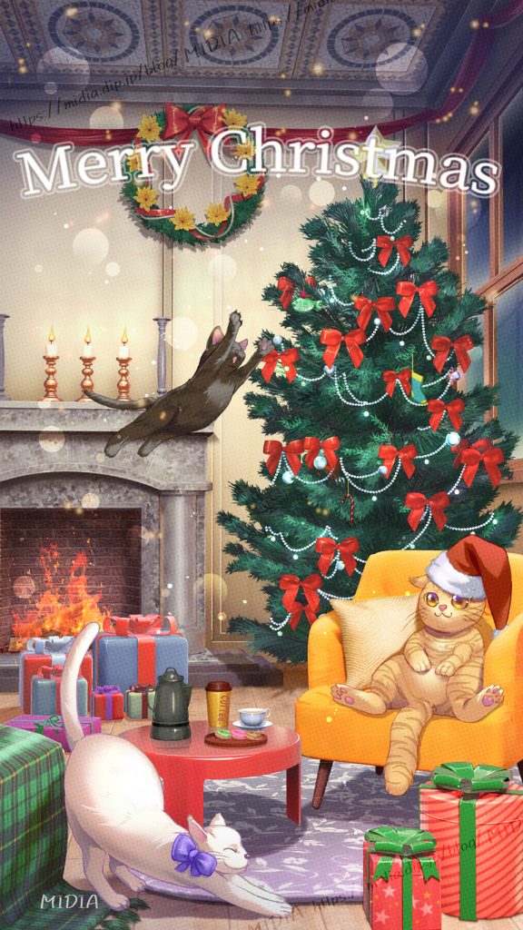猫たちのクリスマスパーティー